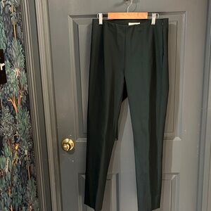 Vince slim leg, elastic waist dark green pants